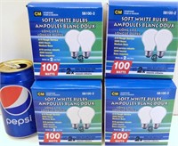 8 ampoules 100W blanc doux Neuf