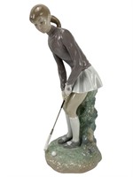 Lladro Porcelain Figure "Women Golfer Player"