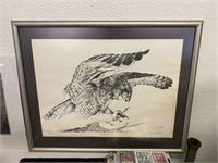 Pencil Signed & Numbered Owl Print