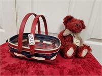 Longaberger basket and boyds bear