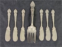 Int. American Silver Co. 6 Butter Knives, Fork