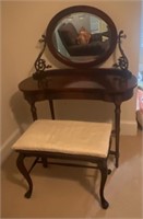 Dressing Table with Mirror and Bench