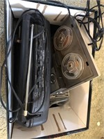 Box of radios and tape players