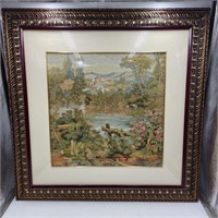 Large Framed Decorative Tapestry Art