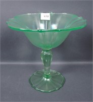 U.S. Glass Green #310 High Ftd. Compote.