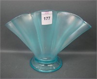 Fenton Aquamarine #847 Mellon Rib Fan Vase.