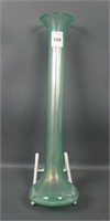 Diamond Green 12" Tall Ribbed Bud Vase.