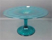 Imperial Green Ice 18 Rayed Stemmed Flat Cake