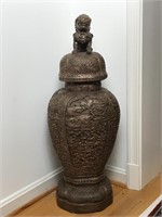 Chinese Urn sculpture with Foo Dog