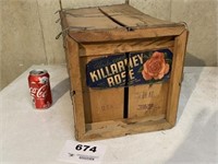 OLD WOOD ADVERTISING CRATE