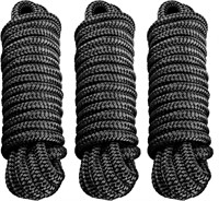 3 Pack of Dock Lines 15 ft. Boat Ropes with Loop