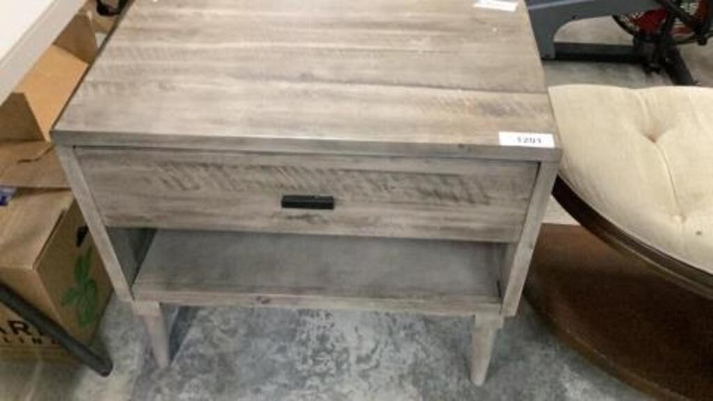 Gray washed nightstand