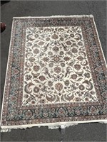 Cream with Green Boarder Area Rug