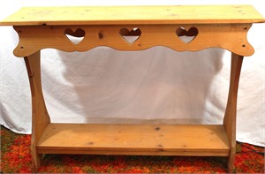 Arts & Crafts Heart Cutout Console Table