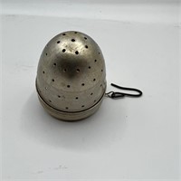 Vintage Metal tin egg shaped tea strainer