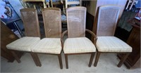 4 Matching Mid Century Wicker Back Chairs