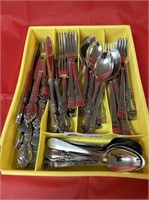 Misc. lot of Flatware in yellow tray