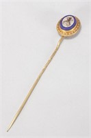 19th Century Italian Gold Micro Mosaic Stick Pin,