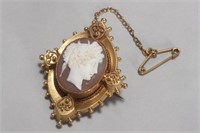 Late Victorian Gold Cameo Brooch,
