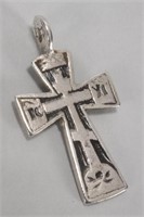 19th Century Russian Silver Cross Pendant,