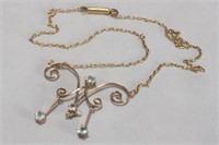 Edwardian Gold and Aquamarine Pendant,