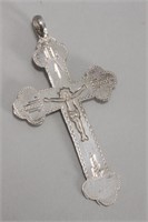 Russian Silver Cross Pendant,