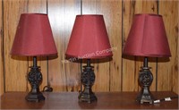 (B2) Lot of 3 Bedside Lamps
