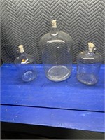 Three glass jugs  (at#14a)