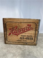 Vintage Harvard Brewing Co. wood beer crate