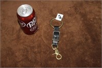 LARGE HEAVY HARNESS LEATHER KEY RING WITH SNAP