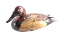 Original Tom Taber Carved Wooden Canvasback Decoy