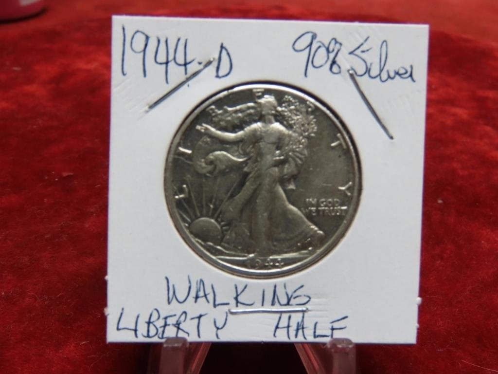 1944D Walking liberty 90% silver Half dollar US co