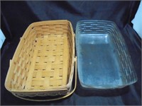 Longaberger Long Basket with 2 Handles