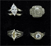 4 Sterling Bridal Rings