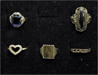 5 Vintage Sterling Rings