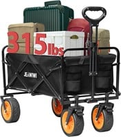 Collapsible Folding Wagon Cart  Black  Big Wheels