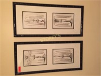 Pair of Framed Pictures - 16 x 35