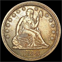 1858 Seated Liberty Quarter CLOSELY UNCIRCULATED