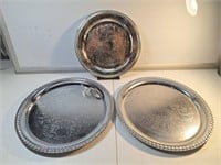 Set of 3 Silver Plated Plates