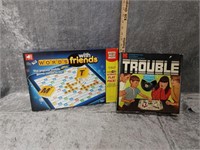 Words w/Friends and Trouble Board Games