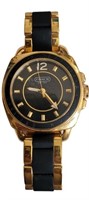 COACH GOLD WATCH WITH BLACK RUBBER
