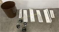 (3)Metal House Vents, (4)Cater Wheels & Bucket