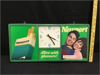 Vintage NEWPORT CIGARETTE Advertising Clock