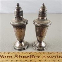 Weighted Sterling Salt & Pepper Shakers 4 & 1/2"H