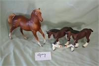 3 Horse Figurines
