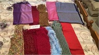 Ten Lady’s scarves. Some hand-knitted. Various