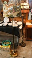 (1) Iron and Brass Floor Lamp and (1) Iron and