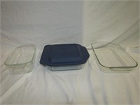 3 Pyrex Dishes