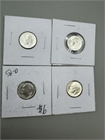 4 Roosevelt Silver Dimes
