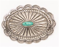 Navajo Concho Turquoise Brooch Pin As Is